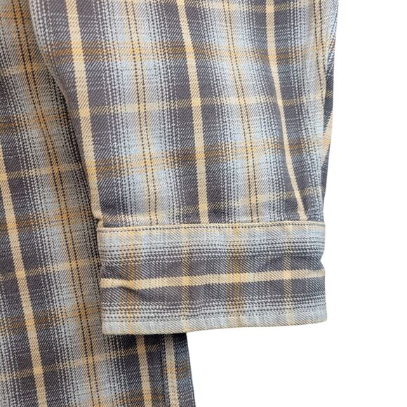 Carhartt Mens 3XLT Heavy-duty Gray Tan Plaid Flannel Work Shirt Big And Tall - Picture 7 of 10